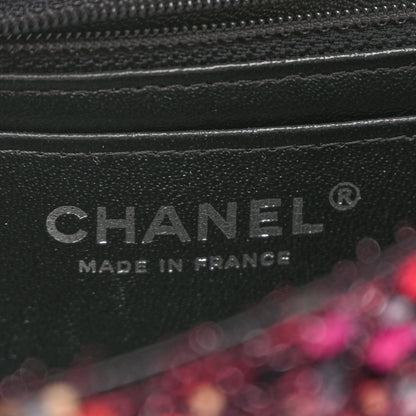 Chanel Glittered Tweed Quilted Mini Rectangular Flap Pink Multicolor 6 of 10