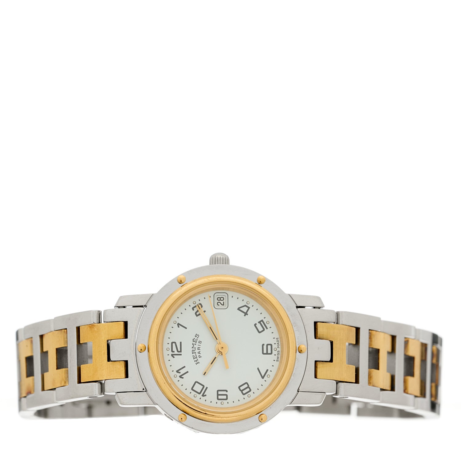 Hermes Stainless Steel 24mm Clipper Quartz Watch Gold 2 of 4