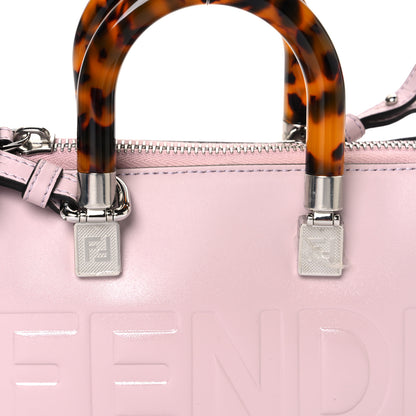 Fendi Vitello King Plexiglass Logo Embossed Mini By The Way Top Handle Boston Bag Soft Berry 8 of 10