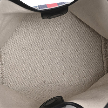 Gucci Denim GG Monogram Web Small Giglio Tote Blue White 6 of 10