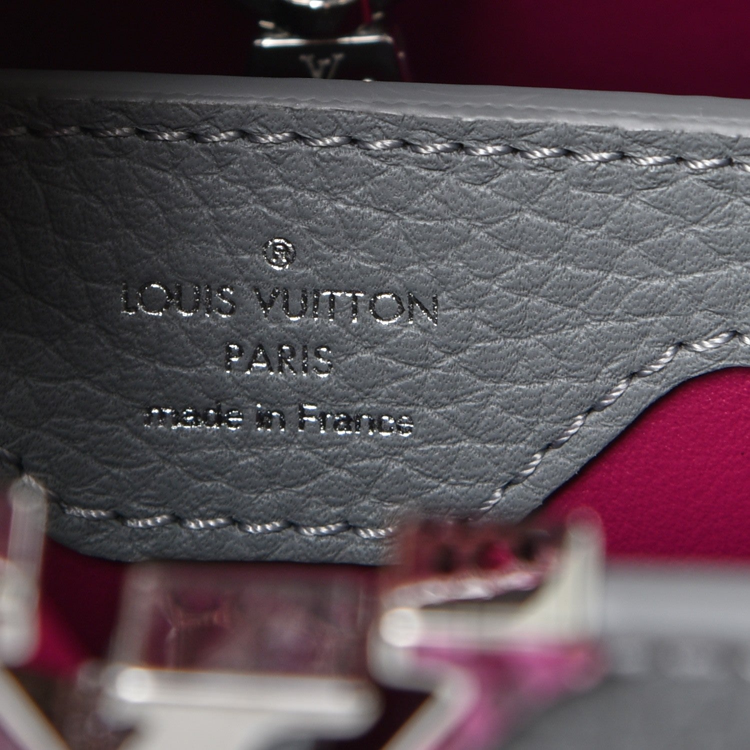 Louis Vuitton Taurillon Python Capucines BB Gris Fuchsia 6 of 8