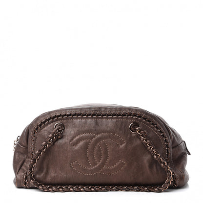 Chanel Goatskin Medium Luxe Ligne Bowler Brown 1 of 15