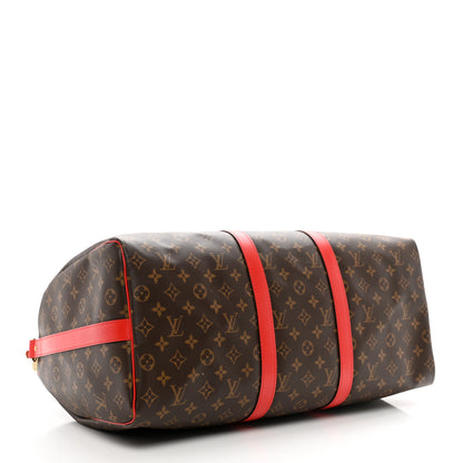 Louis Vuitton Calfskin Monogram Keepall Bandouliere 50 Coquelicot 3 of 9