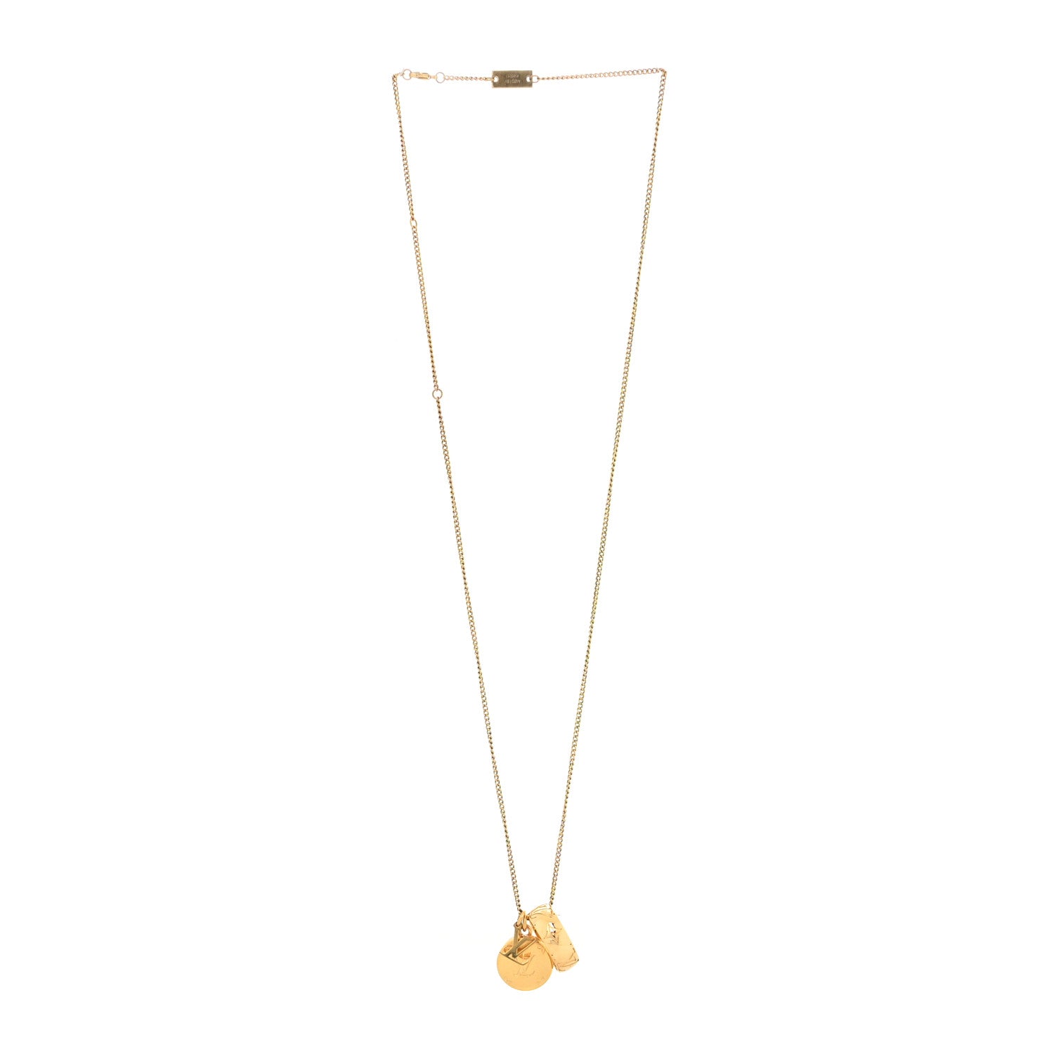 Louis Vuitton Monogram LV Charms Necklace Gold 2 of 3