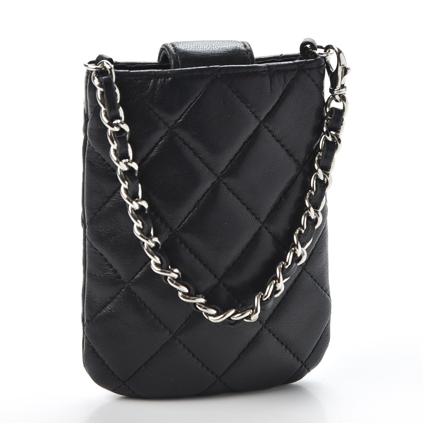 Lambskin Quilted Phone Case Black