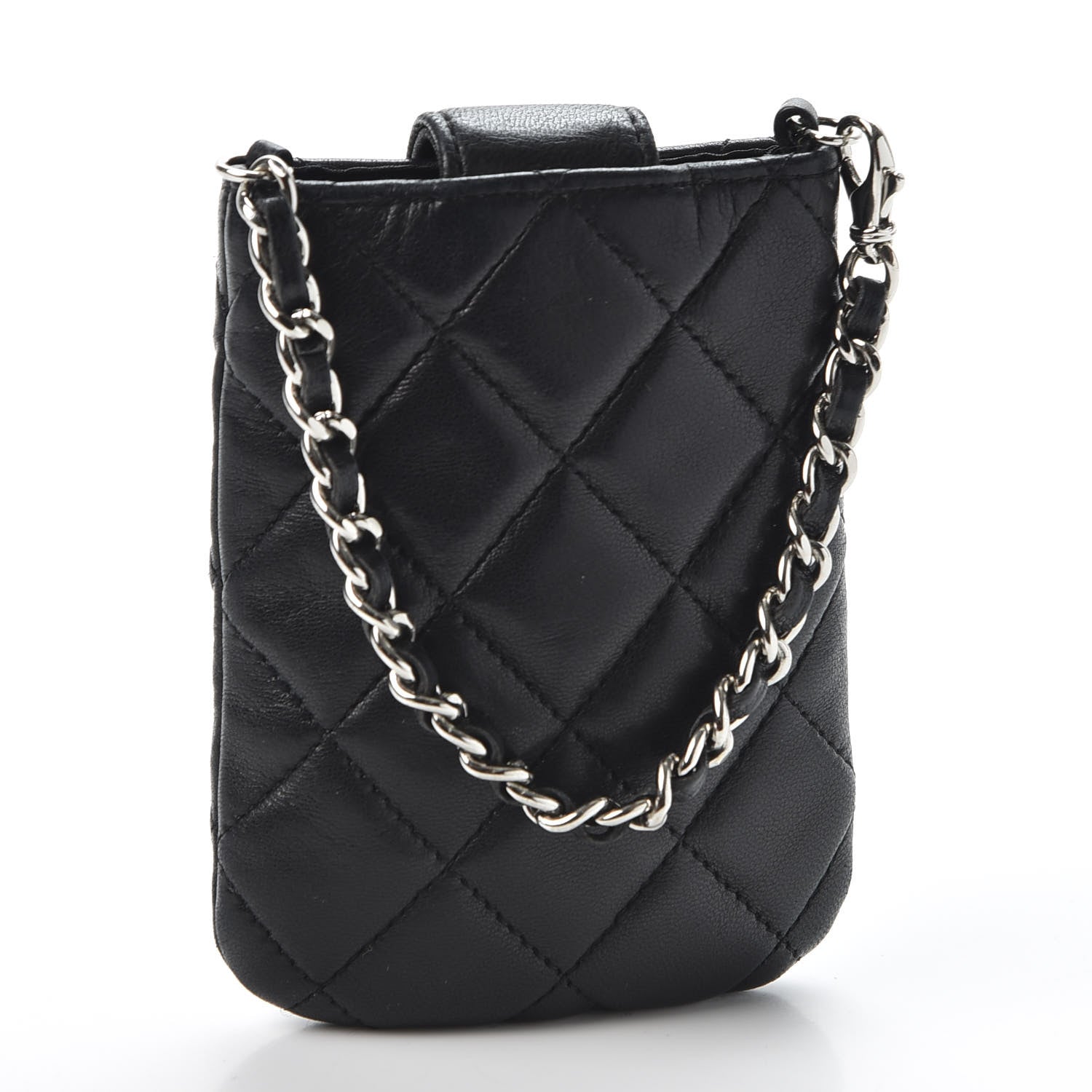 Chanel Lambskin Quilted Phone Case Black 2 of 7