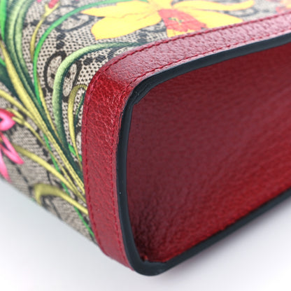 Gucci GG Supreme Monogram Flora Web Ophidia Pouch Red 9 of 9