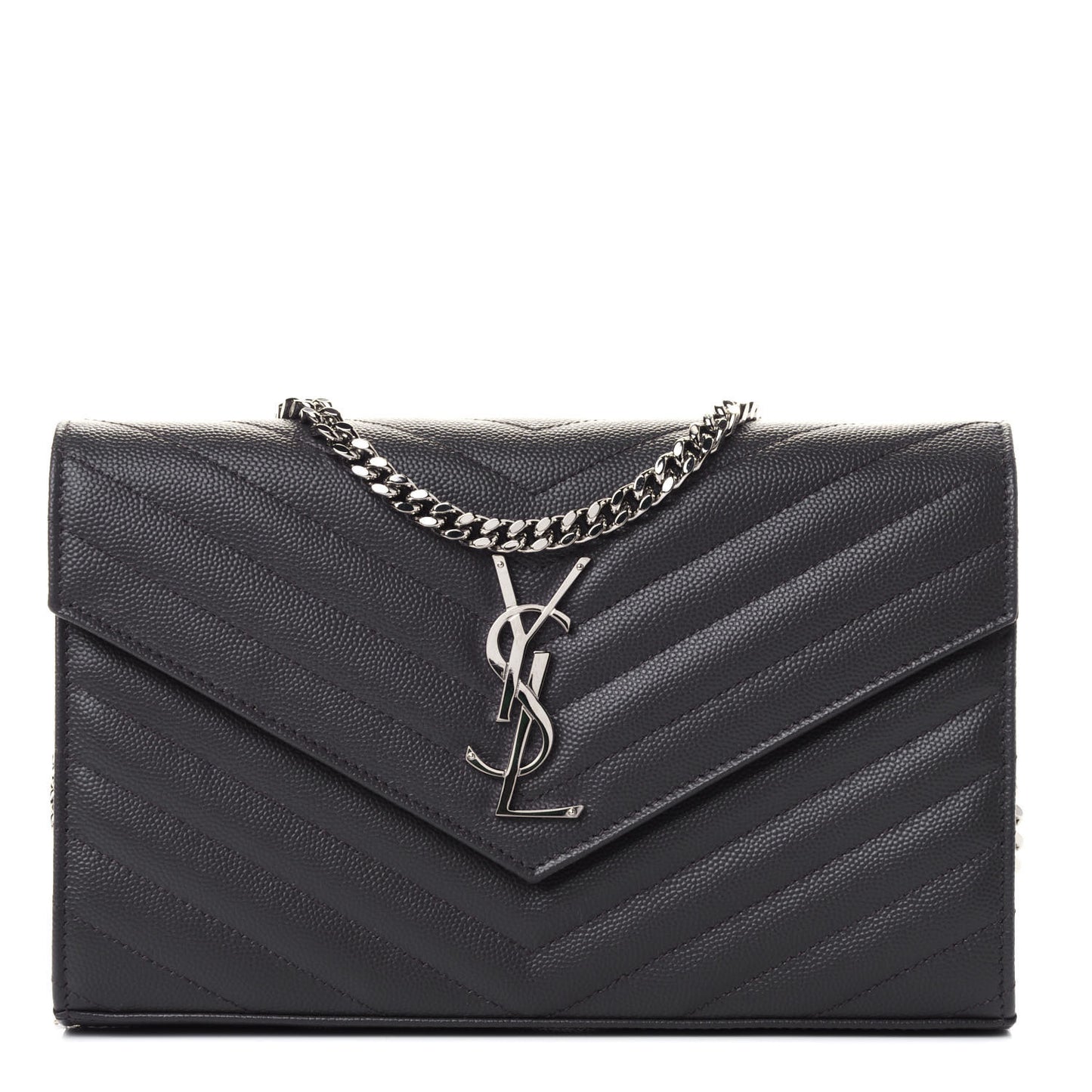 Grain De Poudre Matelasse Chevron Monogram Chain Wallet Storm