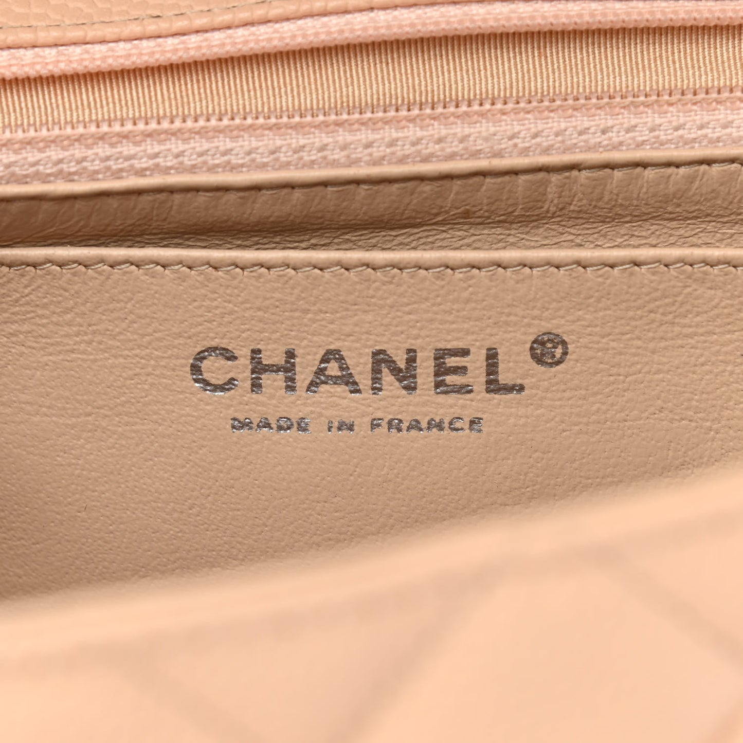 Caviar Quilted Jumbo Single Flap Beige