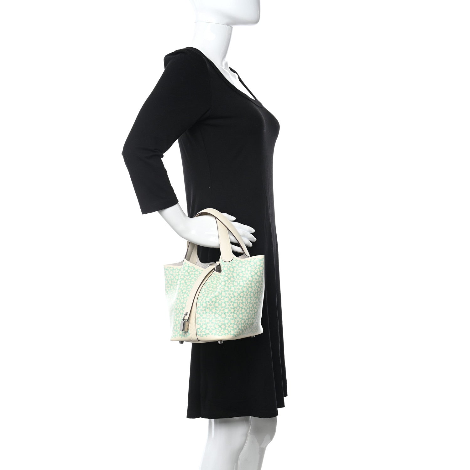 Hermes Swift Lucky Daisy Picotin Lock 18 PM Nata Vert 2 of 10
