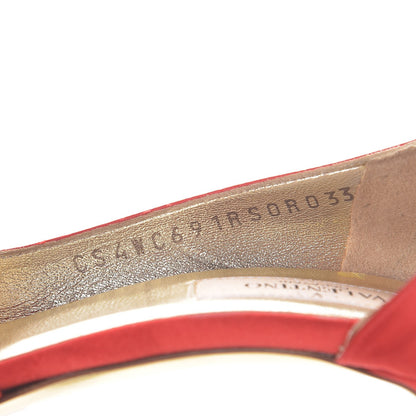 Valentino Garavani Satin Crystal Couture Bow Peep Toe d'Orsay High Heel Pumps 38 Red 9 of 11