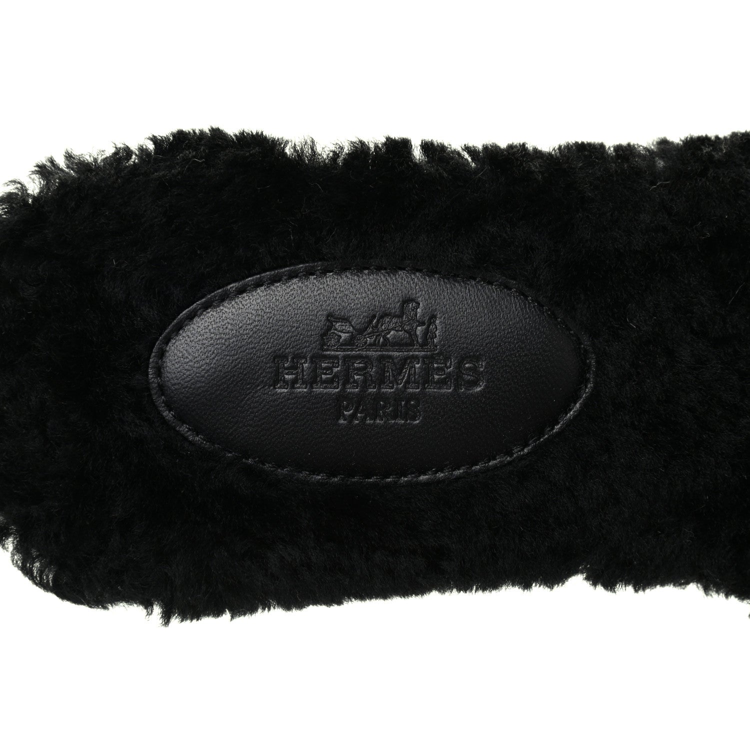 Hermes Woolskin Oran Sandals 37 Black 7 of 10