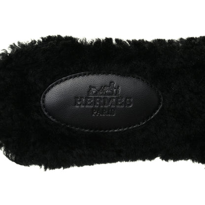 Hermes Woolskin Oran Sandals 37 Black 7 of 10