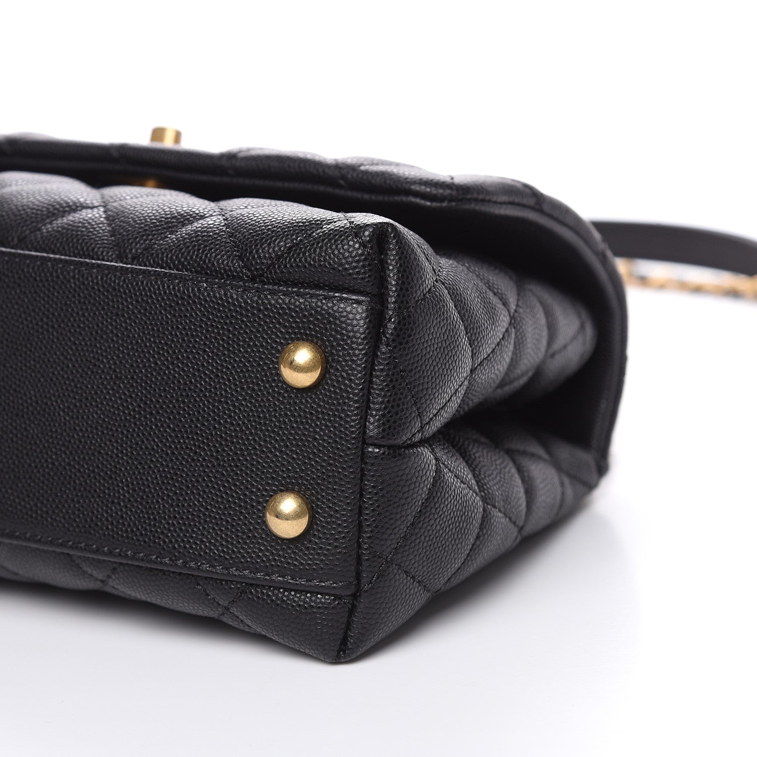 Chanel Caviar Lizard Embossed Quilted Mini Coco Handle Flap Black 9 of 11