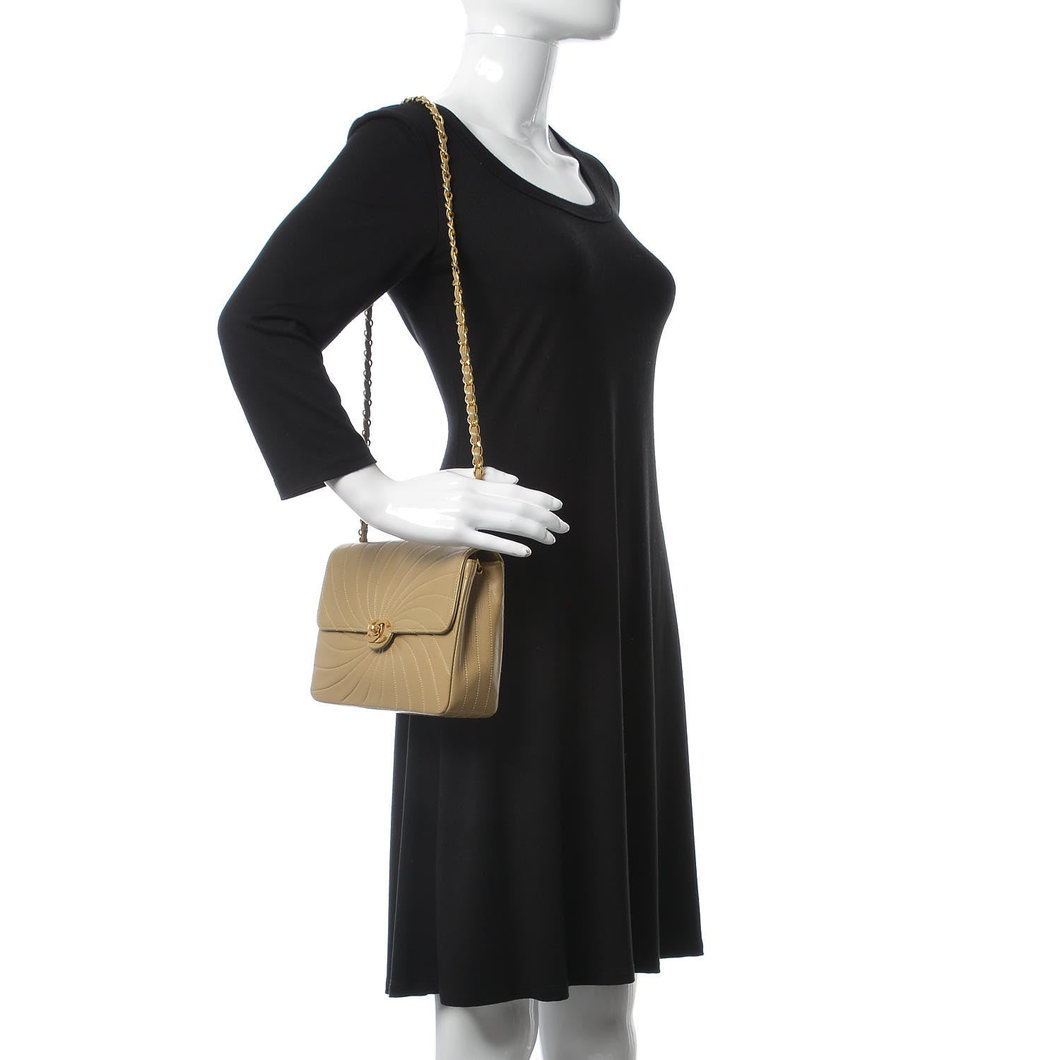 Chanel Lambskin Quilted Small Single Flap Beige 2 of 10