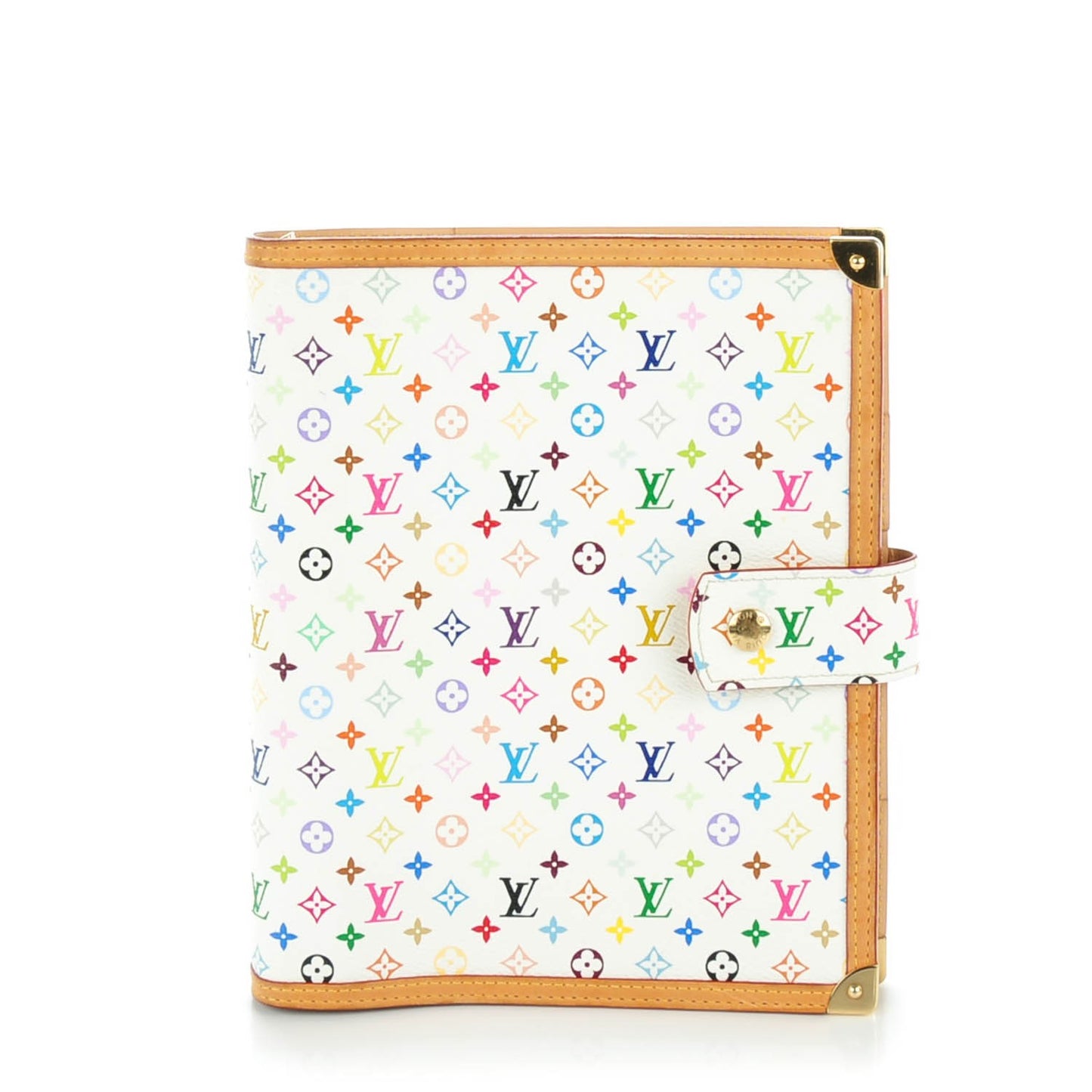 Monogram Multicolor Large Ring Agenda Cover White