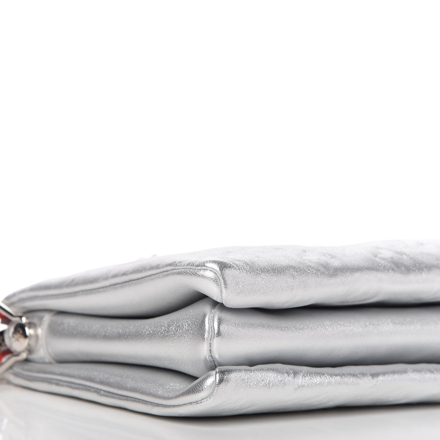 Metallic Lambskin Embossed Monogram Coussin PM Silver