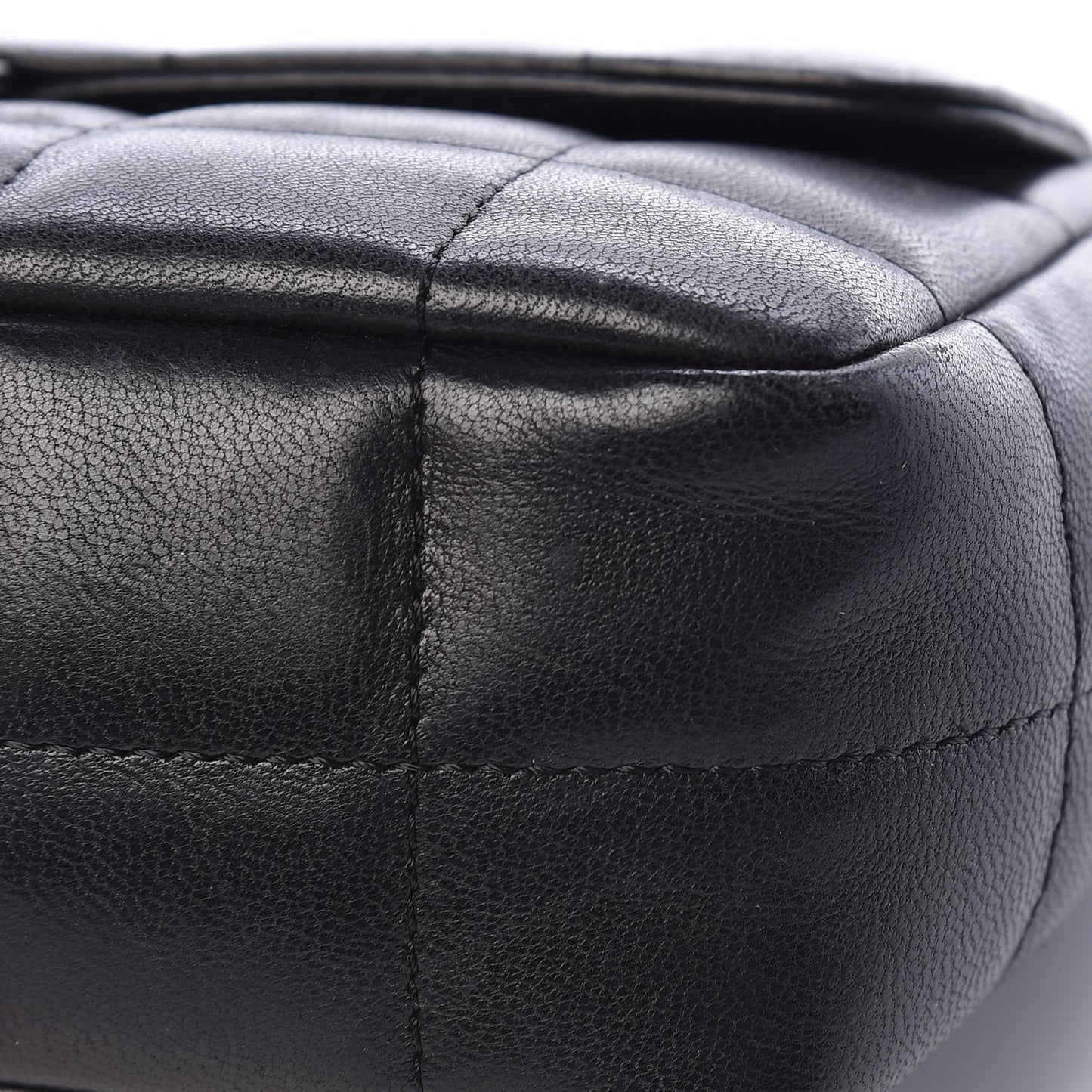 Lambskin Quilted Mini Chocolate Bar Camellia Flap Black