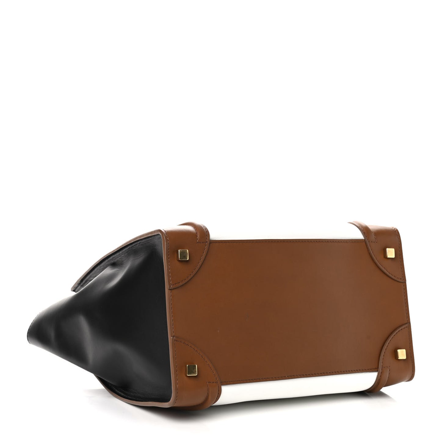 Satin Calfskin Mini Tri-Color Luggage Brown