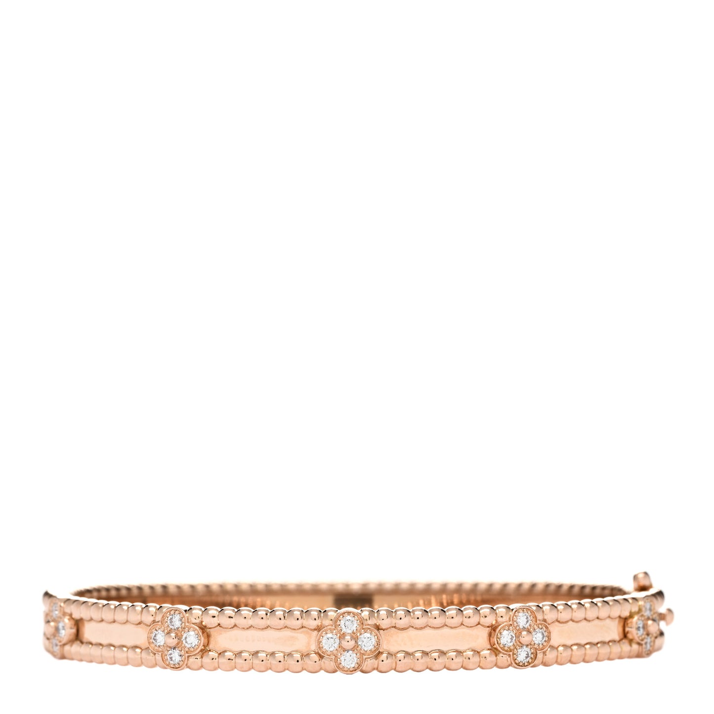 18K Rose Gold Diamond Perlee Sweet Clovers Bracelet S