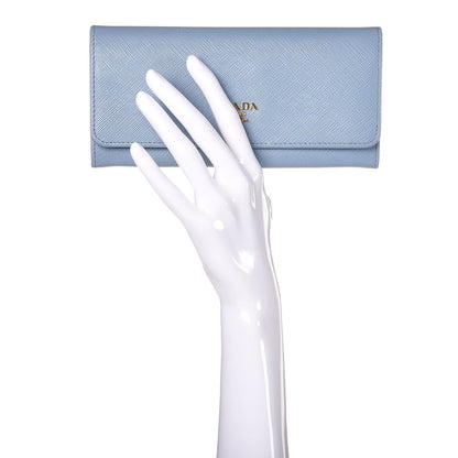 Prada Saffiano Metal Continental Flap Travel Wallet Astrale 2 of 11