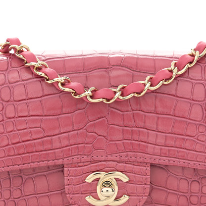 Chanel Shiny Alligator Mini Rectangular Flap Pink 8 of 12