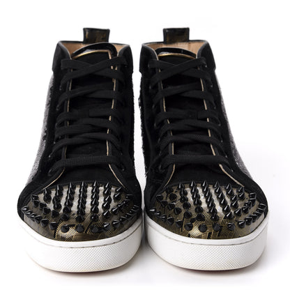 Christian Louboutin Sequin Patent Mens Louis Spikes Orlato Flat Sneakers 43 Black 2 of 11