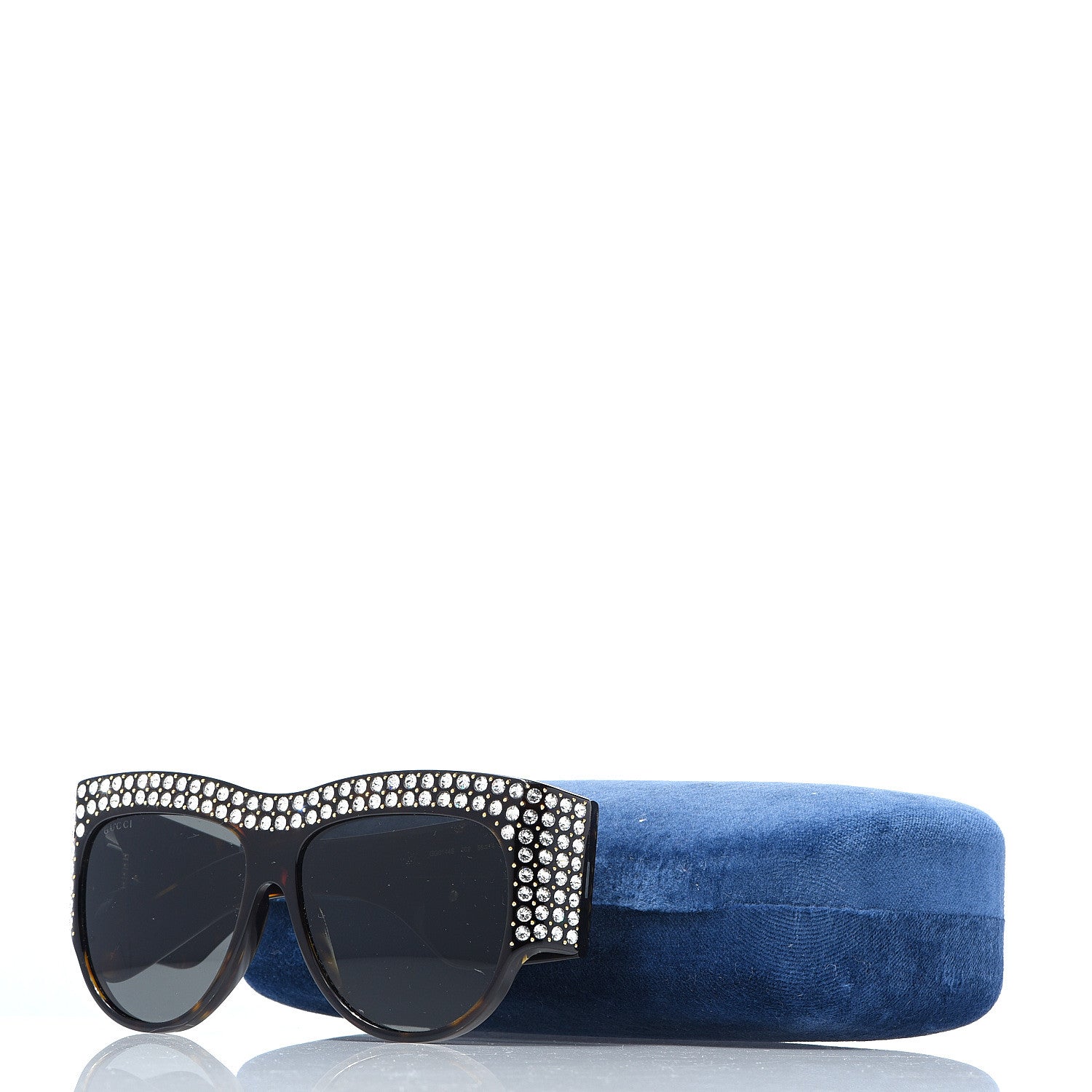 Gucci Acetate Crystal Oversize Hollywood Forever Sunglasses GG0144S Tortoiseshell 8 of 8