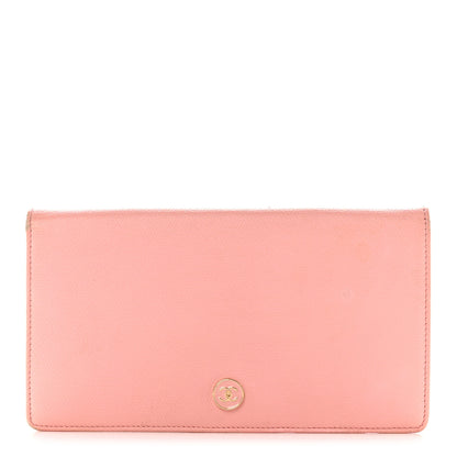 Chanel Grained Calfskin CC Button Yen Wallet Pink 1 of 13