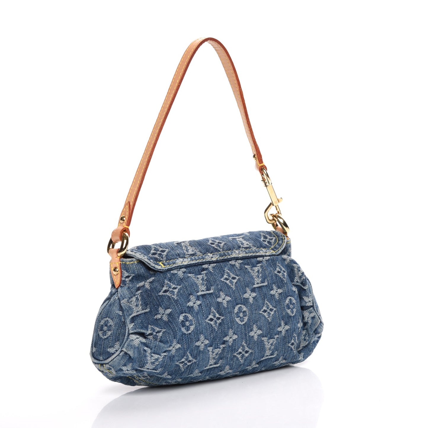 Monogram Denim Mini Pleaty Blue