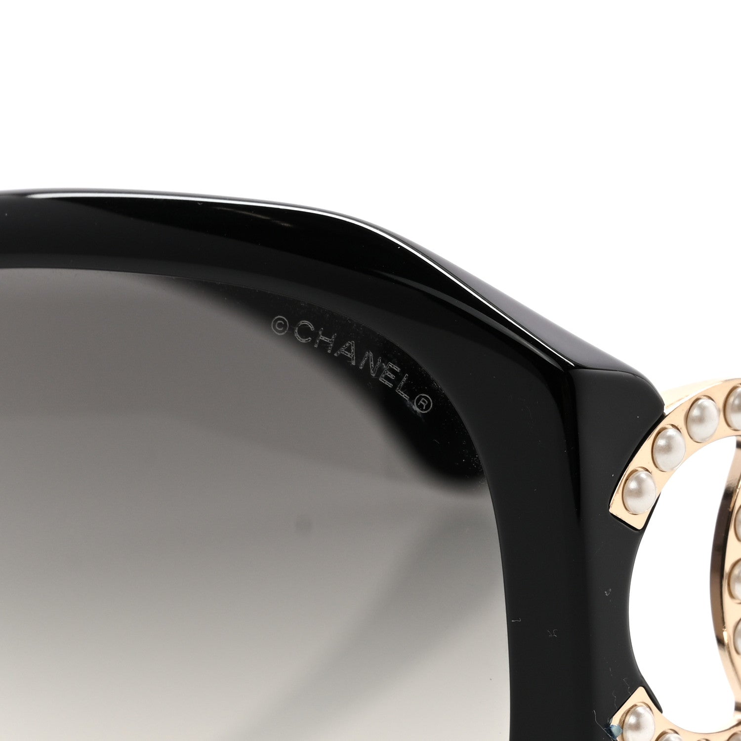 Chanel Acetate Pearl CC Square Sunglasses 71501-A Black 1815459