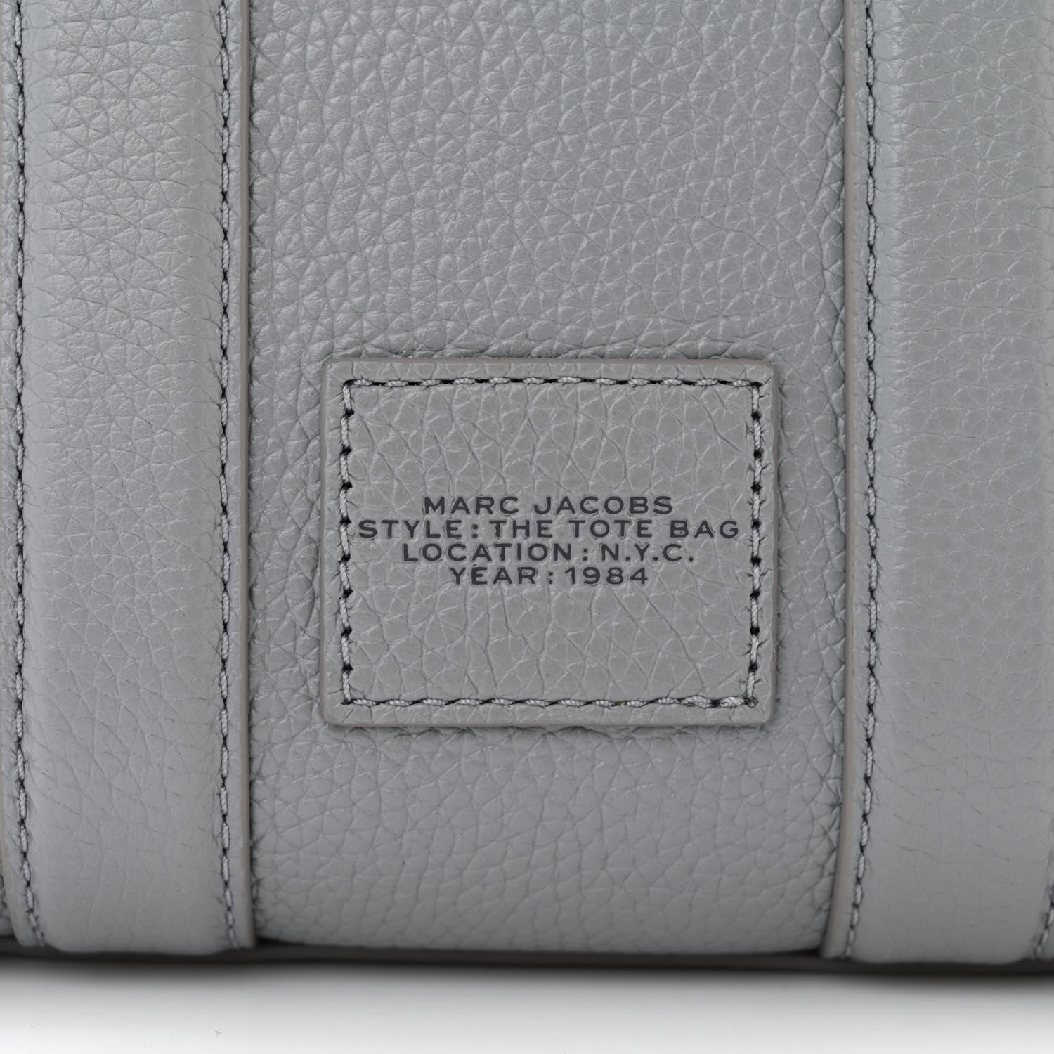 Marc Jacobs Grained Calfskin Mini The Tote Bag Grey 6 of 11