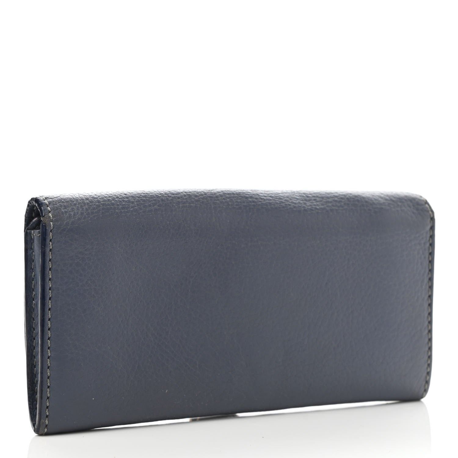 Chloe Calfskin Marcie Continental Flap Wallet Street Blue 3 of 13