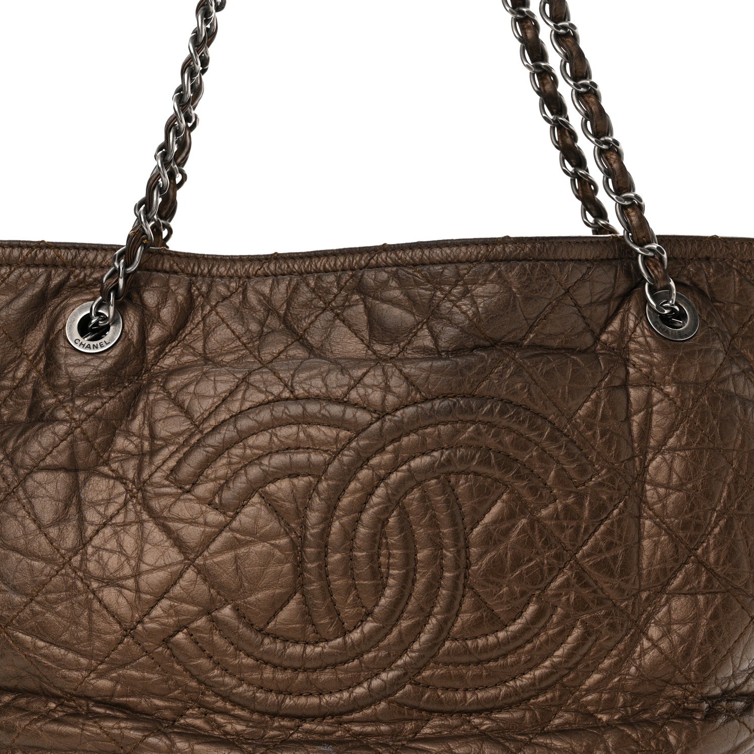 Chanel Metallic Aged Calfskin Large Shopping In Moscow Tote Bronze 8 of 12