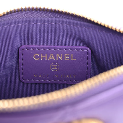 Chanel Lambskin Quilted Chanel 19 Mini Pouch Purple 6 of 7