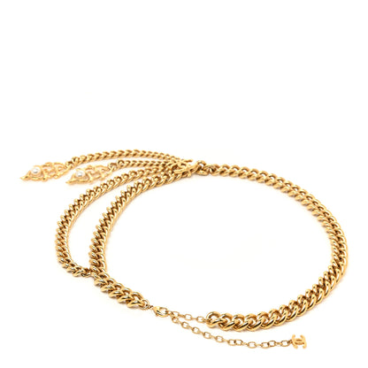 Chanel Metal Chain Pearl CC Fancy Belt 75 Gold Pearly White 2 of 3