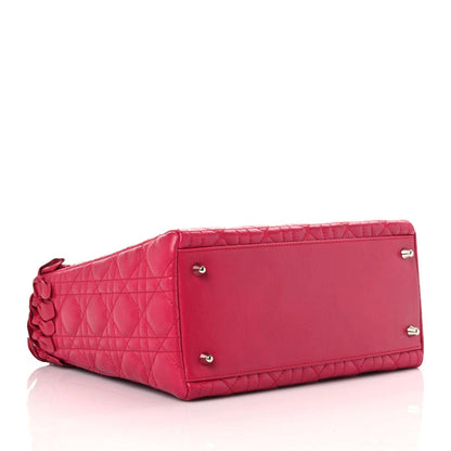 Christian Dior Lambskin Cannage Bow Medium Lady Dior Fuchsia 4 of 12