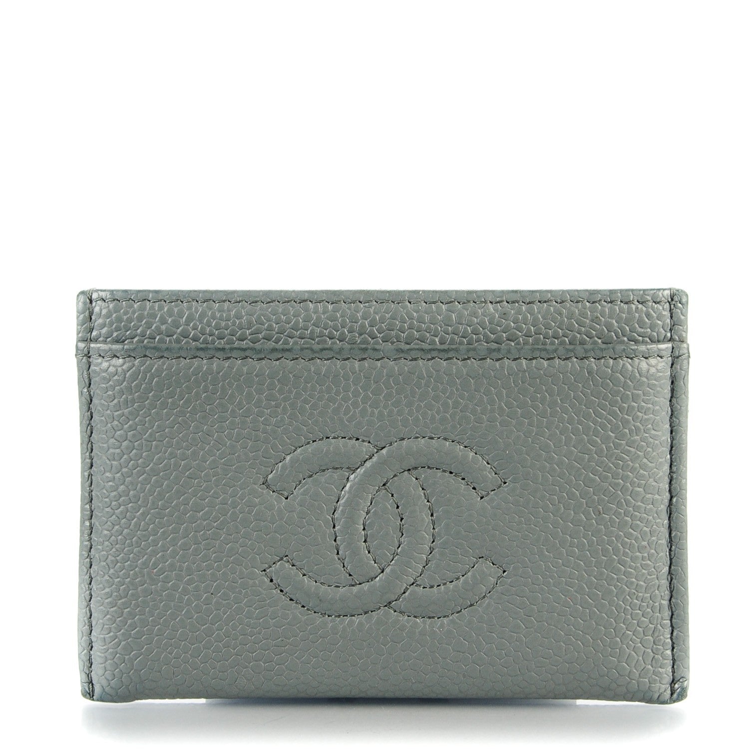 Chanel Caviar Timeless CC Card Holder Grey 1 of 8