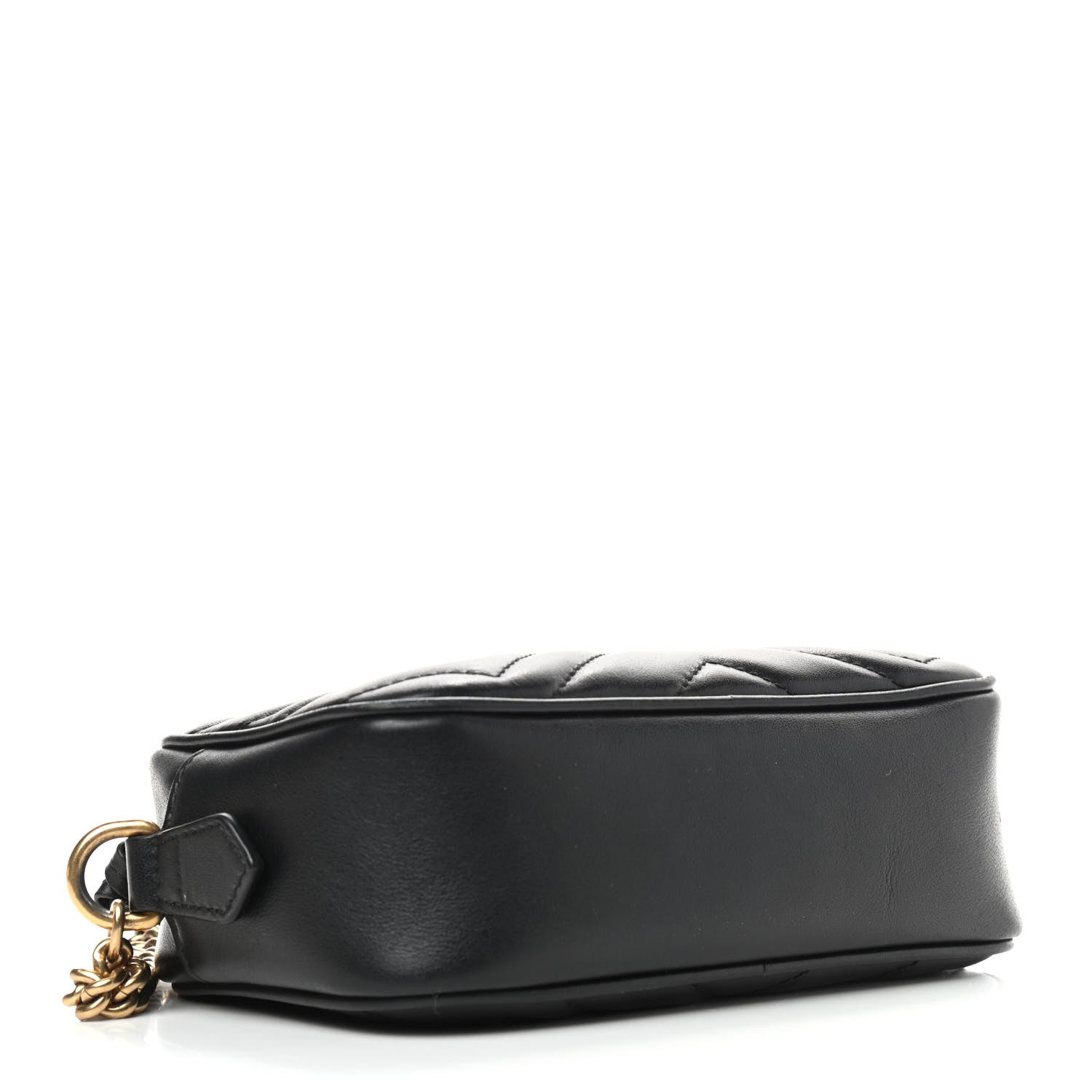 Gucci Calfskin Matelasse Mini GG Marmont Chain Shoulder Bag Black 4 of 9