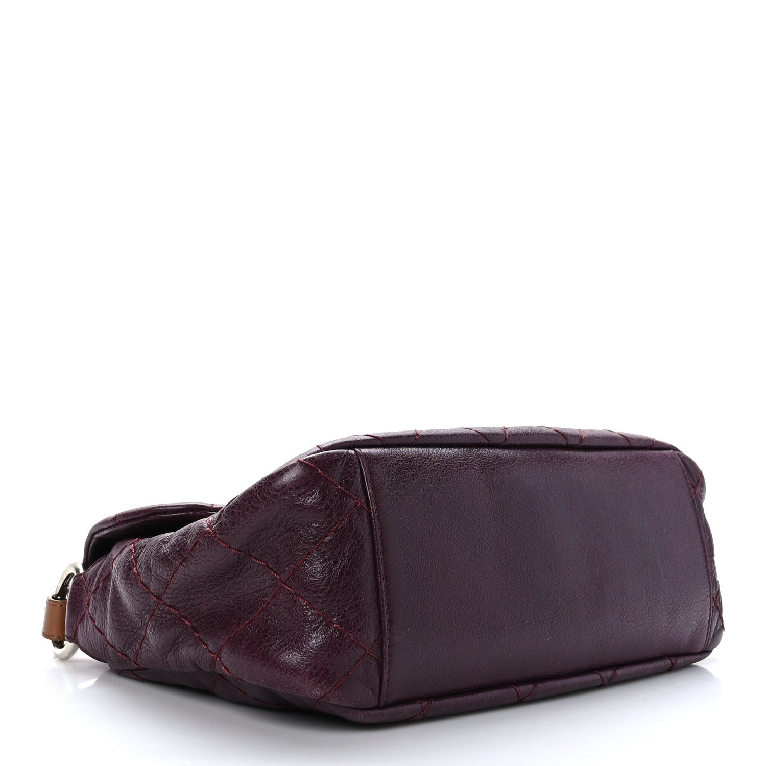 Chanel Glazed Calfskin Stitched On The Road Flap Plum 4 of 9