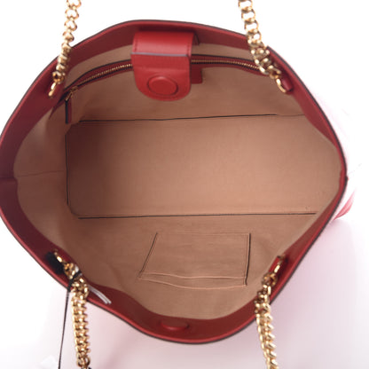 Gucci Apollo Calfskin GG Dadini Embroidered Chain Shoulder Tote Hibiscus Red 7 of 10