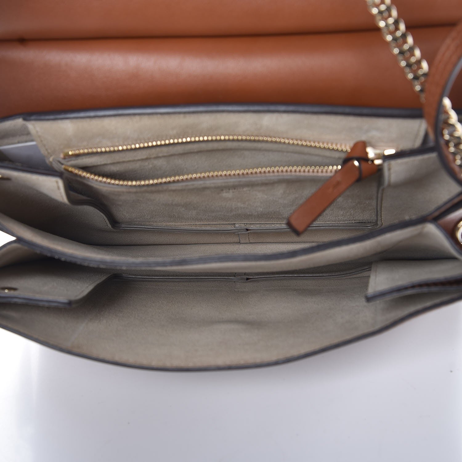 Chloe Suede Calfskin Medium Faye Shoulder Bag Tobacco 6 of 9