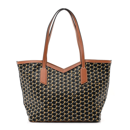 Moynat Calfskin Canvas M Tote PM Brown 1 of 12