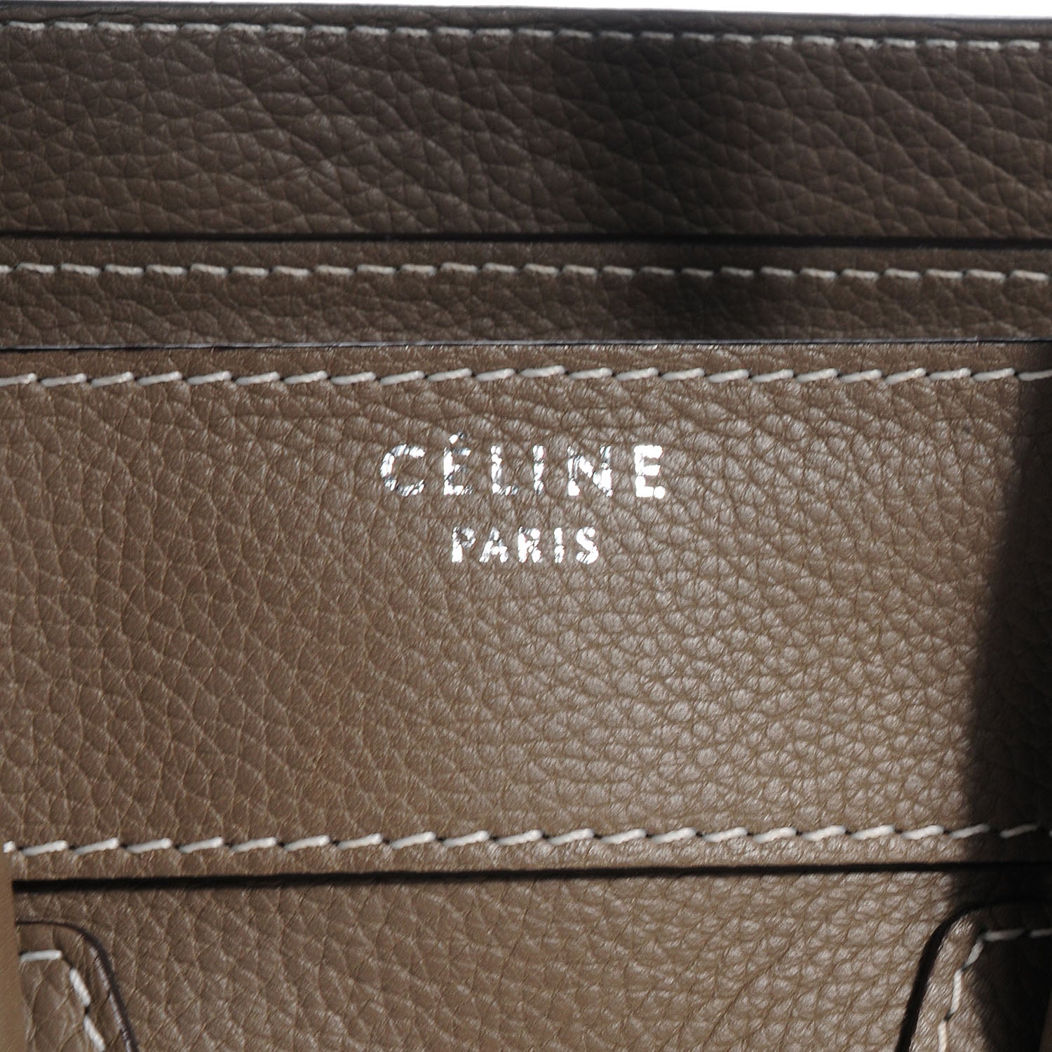 Celine Drummed Calfskin Micro Luggage Souris 9 of 9