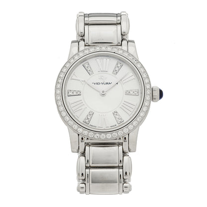 David Yurman Stainless Steel Diamond Bezel Mother of Pearl 30mm Classic Quartz Watch 1 of 4