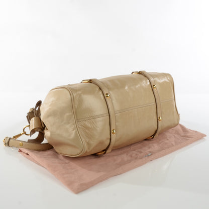 Miu Miu Vitello Lux Bow Bag Quarzo 6 of 11
