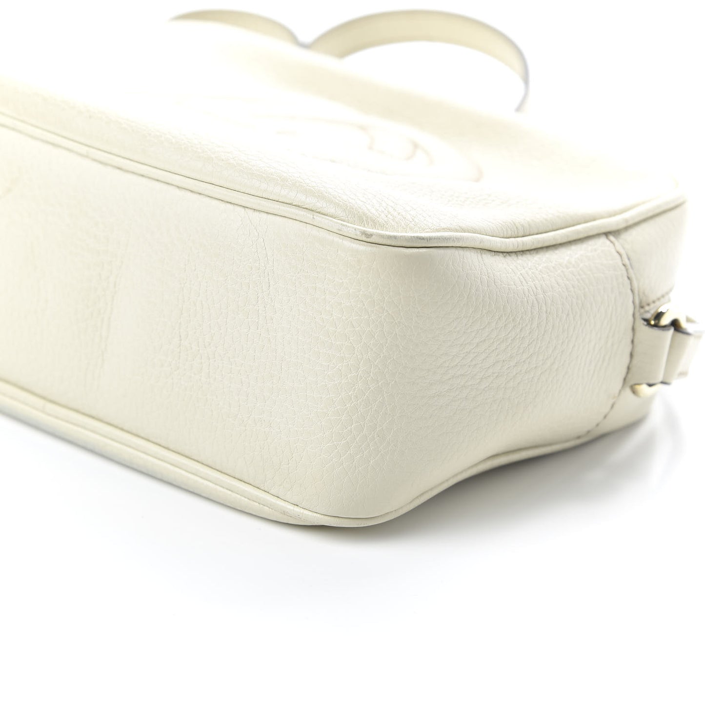 Pebbled Calfskin Small Soho Disco Bag Off White