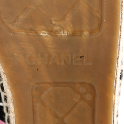 Chanel Lambskin Grosgrain Printed Espadrilles 42 Multicolor Black 8 of 12