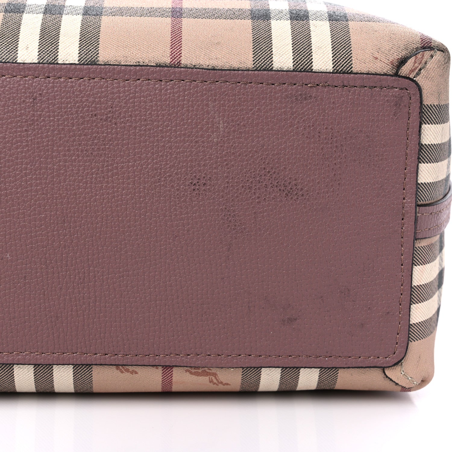 Burberry Grainy Calfskin Haymarket Check Medium Reversible Tote Dusty Pink 10 of 20