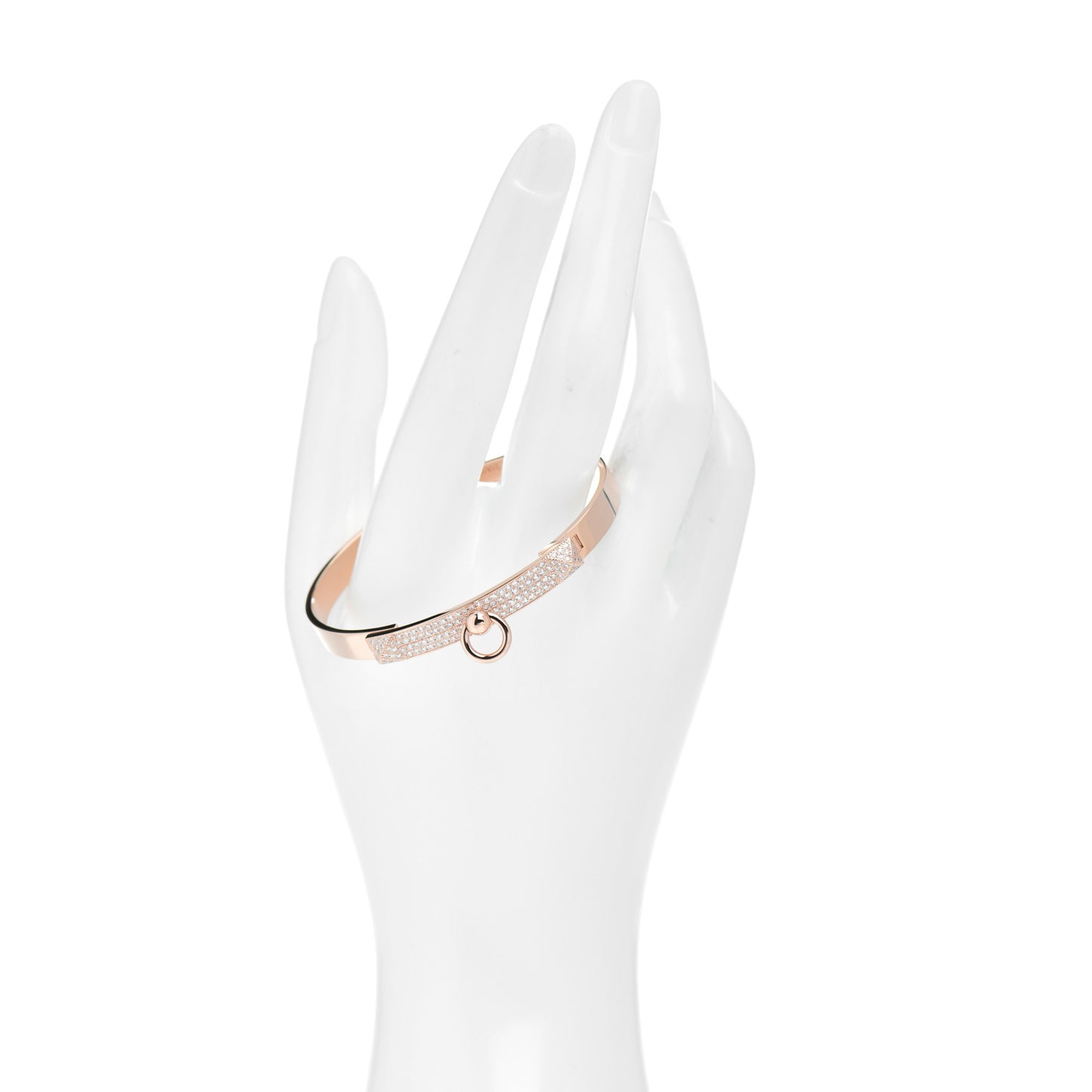 18K Rose Gold Diamond PM Collier De Chien Pave Bracelet SH
